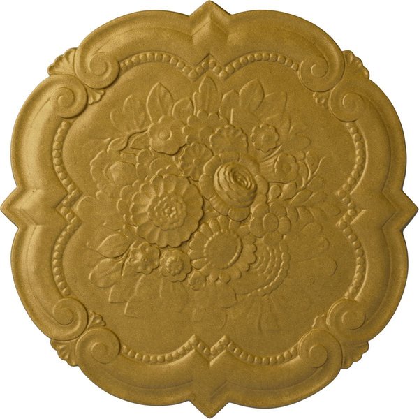 Ekena Millwork Victorian Ceiling Medallion, Hand-Painted Pharaohs Gold, 24 3/8"OD x 1"P CM24VIPGS